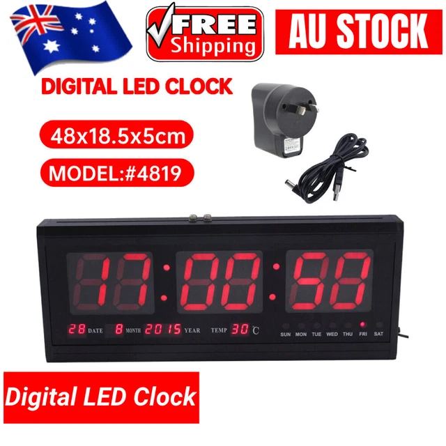 DIGITAL LARGE BIG Jumbo LED Wall Desk Clock Display With Calendar