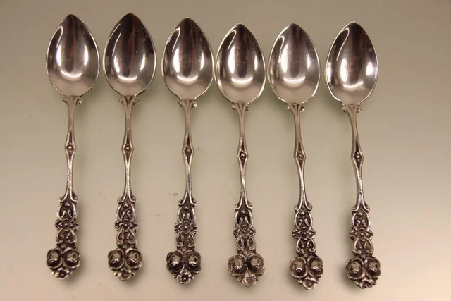 6 Stück 800er Silber Mokkalöffel Hildesheimer Rose
