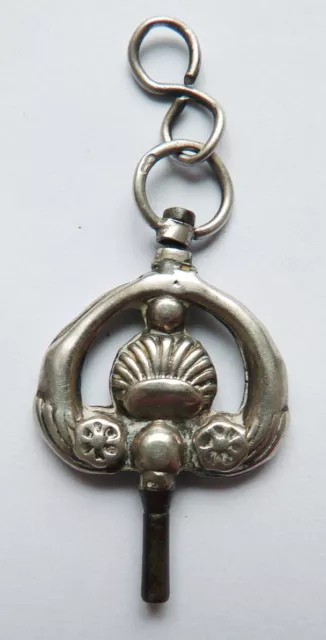 Clé clef de montre à gousset argent massif 19e s silver watch key