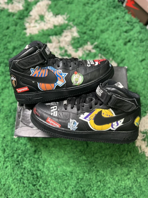 NIKE AIR FORCE 1 Mid Supreme NBA size 11 AQ8017-001 OG I Black 