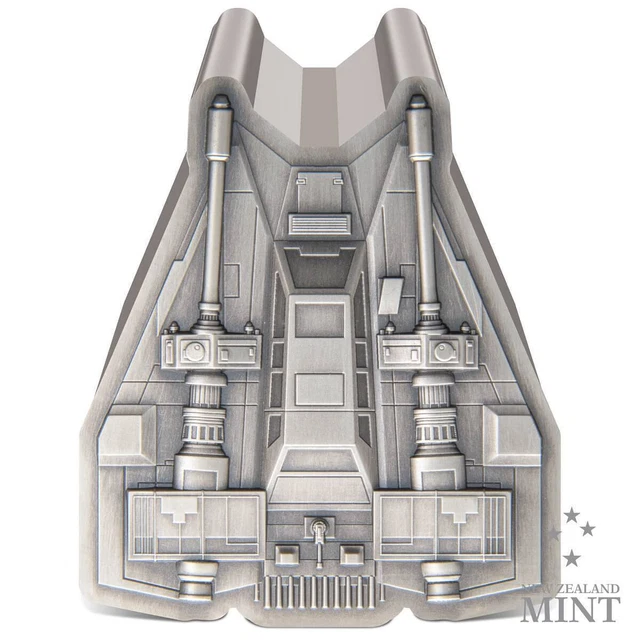 2023 Niue Star Wars Mandalorian Vehicle Snowspeeder 1oz Silver Antiqued Coin