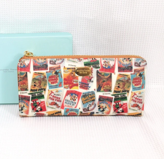 Disney Antique Poster Samantha Tavasa Zip-around Wallet Mickey Minnie Mouse Box