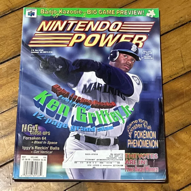 Nintendo Power Volume Issue 108 May 1998 Ken Griffey Jr. Quest 64 Poster Intact