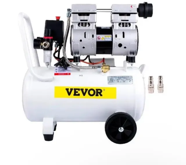 VEVOR Compresseur d'Air sans Huile Silencieux Portable 30L 850W 165 L/min 58dB