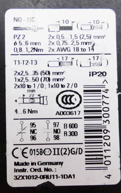 NEW One SIEMENS 3RU1146-4KB0 57-75A Overload Relay 2