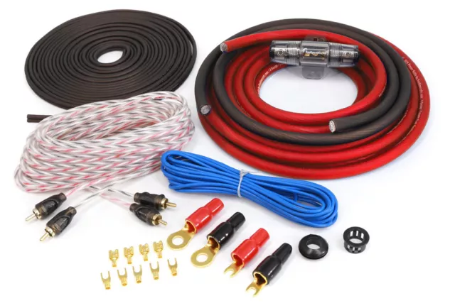 KnuKonceptz KCA 4 Gauge TRUE 4 Gauge Amp Kit Installation Wiring Kit Red 4 AWG