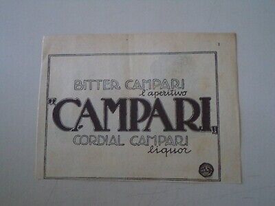 advertising Pubblicità 1927 BITTER - CORDIAL CAMPARI