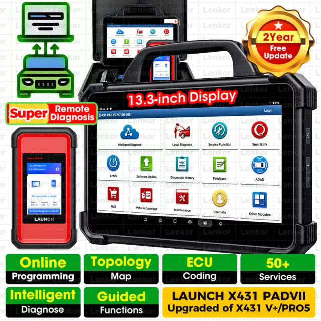 LAUNCH X431 PAD VII PAD 7 Elite diagnostics Programme ÉCU Systèmes Complète TPMS