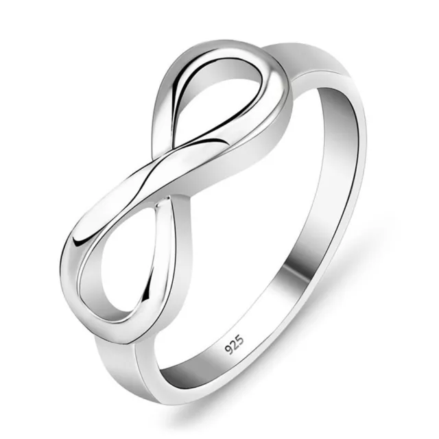 925 Silberüberzug Ring Damen Infinity Form Sterlingsilber Ring Unendliche Liebe