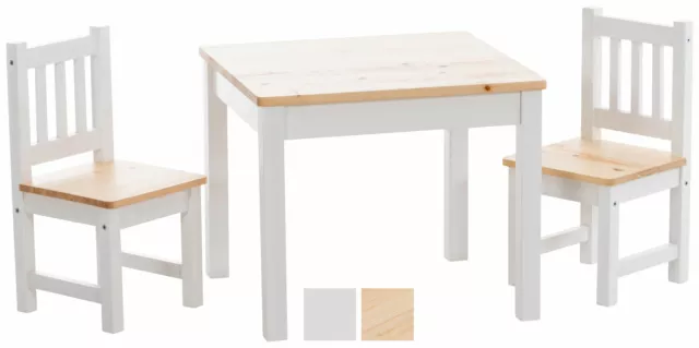 Gruppo Mobili Per Bambini Mides In Legno Di Pino Set Di 2 Sedie E Un Tavolo