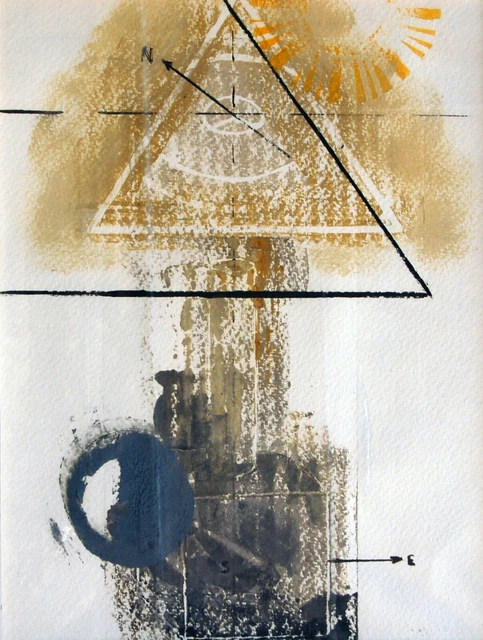 Nº 250 - Sol, Fuego y Tierra, Técnica mixta, s/marco, 26,5x19,5 cm.