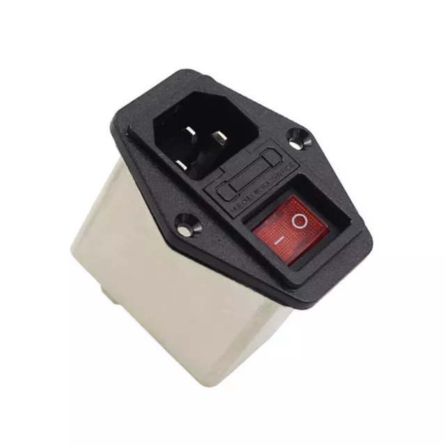 10A CW2B-10A-T EMI 110/250V 60/50hz Red With Light Power Filter