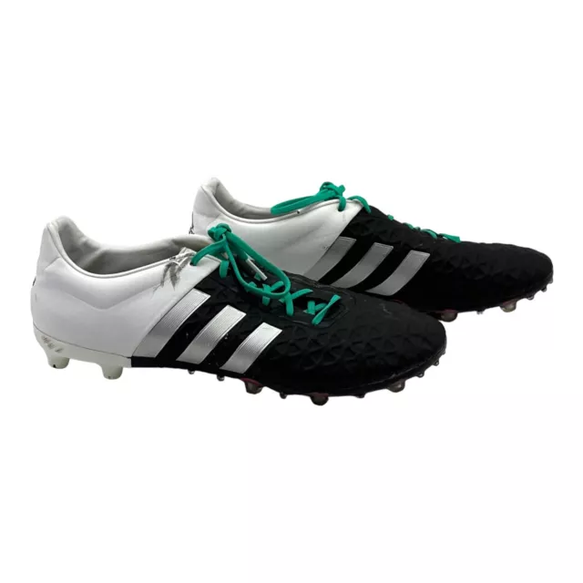 Botines de fútbol Adidas ACE 15.2 FG/AG para hombre talla 13 negros blancos plateados AF5183 raros