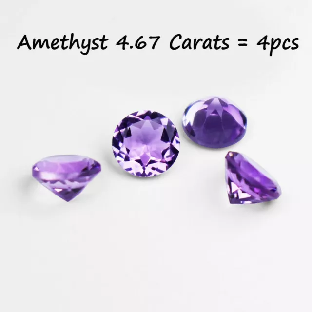 Elegant Beauty 4.67ct Violet Color Round Shape Natural Amethyst Mined at Brazil