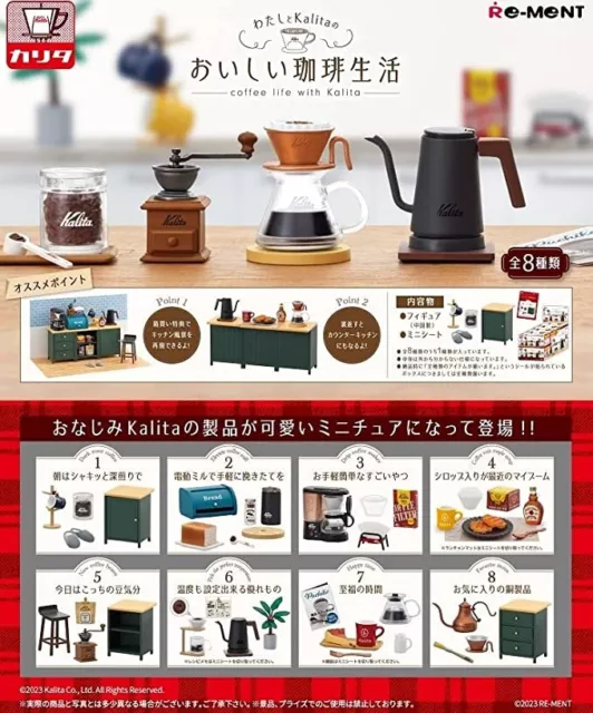 Re-ment Coffee Life With Kalita Miniature Figure Complete Box Set of 8