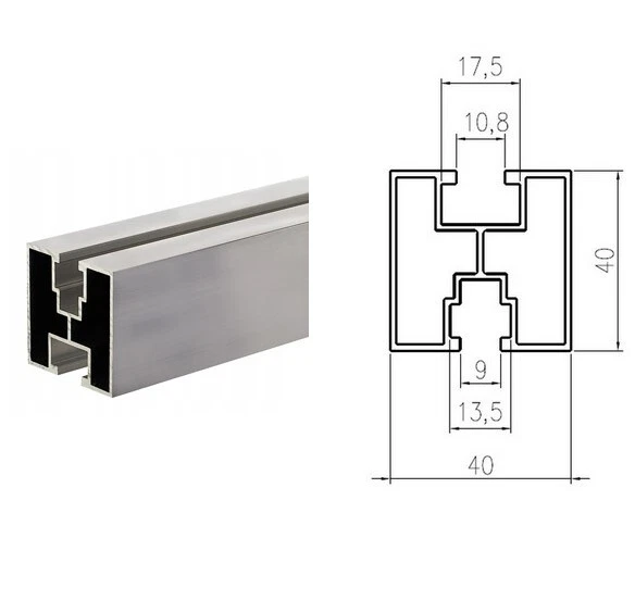 Profilé Aluminium 40x40mm Pour Solaire - Rail Montage Photovoltaïque 1-2m - Construction Robuste