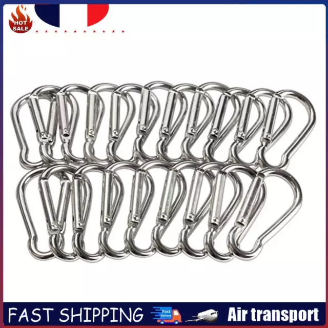 20pcs Key Ring Alluminum Alloy Backpack Carabiner Lightweight for Fishing Hiking