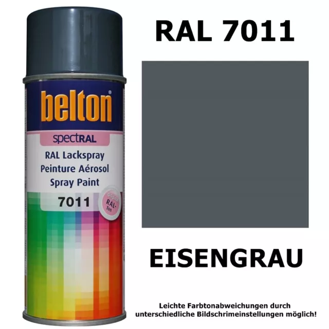 Sprühlack RAL 7011 EISENGRAU glänzend Lackspray Sprühfarbe Grau Belton 400ml