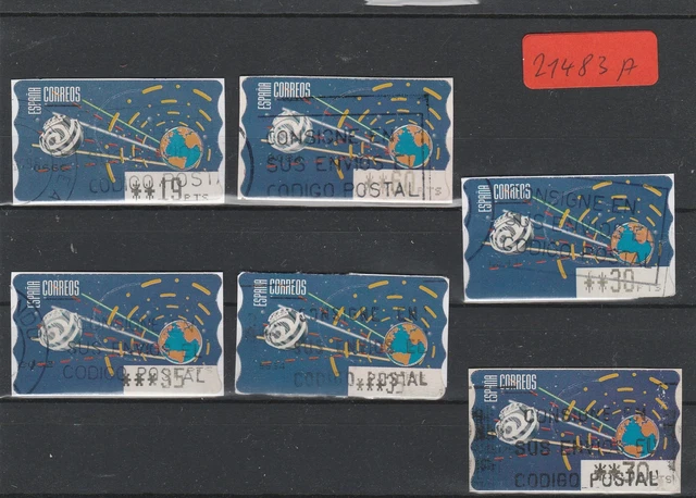 Spanien   Automatenmarken  gestempelt   6x  MiNr. 12