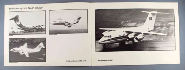 Britische Aerospace Bae 146 In Service Hersteller Verkaufsbroschüre 1983 2