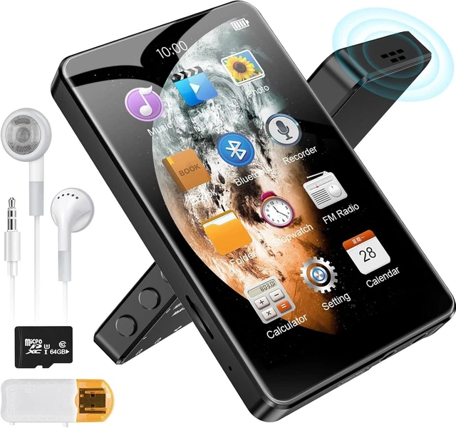 128GB Lettore MP3 Bluetooth, MP3 Lettore Musicale con Cuffie, Dittafono 128GB Lettore MP3 Bluetooth, MP3 Lettore Musicale con Cuffie, Dittafono