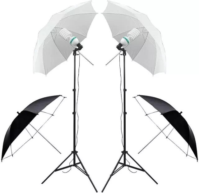 Photography Studio Backdrop Kit 2X 135W Continuous Lighting Kit 4 Umbrellas 4 Ba 2