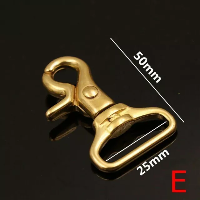 1pc Solid Brass Trigger Clips Swivel Eye Snap Hooks Sewing Leather Craft Accesso