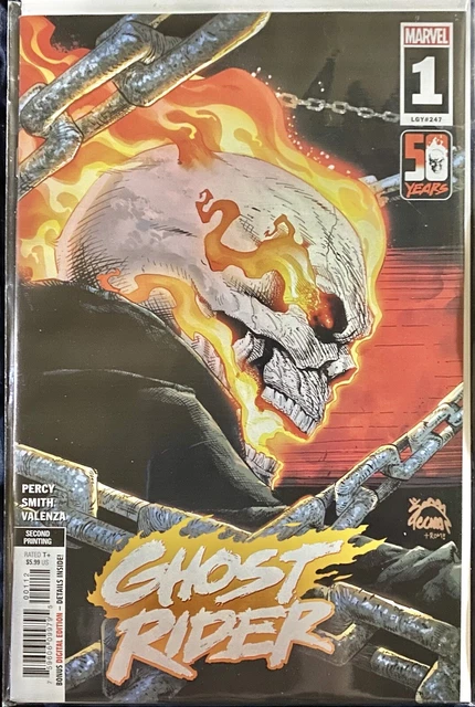 GHOST RIDER #1 (2ND PRINT RYAN STEGMAN VARIANT) COMIC BOOK ~ Marvel Comics NM/M
