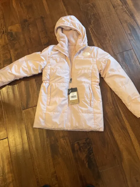 THE NORTH FACE Girls' Reversible Mossbud Pink Parka Large (12)
