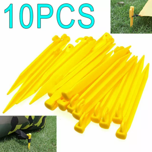 10X Outdoor Camping Stakes Pegs Nails Tent Fixing Plastic Heavy Duty Stake OZ