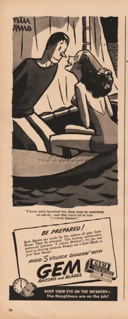 1945 Gem Razors Blades Peter Arno Sailboat With Girlfriend Date Art Something Ad