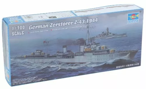 German Destroyer Zerstorer Z-43 1944 Battleship Plastic Kit 1:700 Model