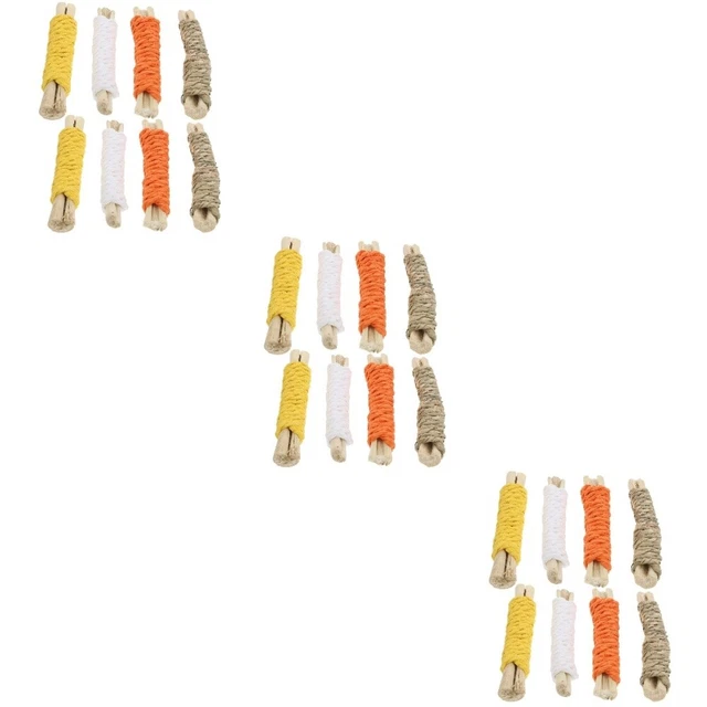 6 Sets Hamster Chew Toy Bunny Treats Teeth Cleaning Small Pet Straw Molar