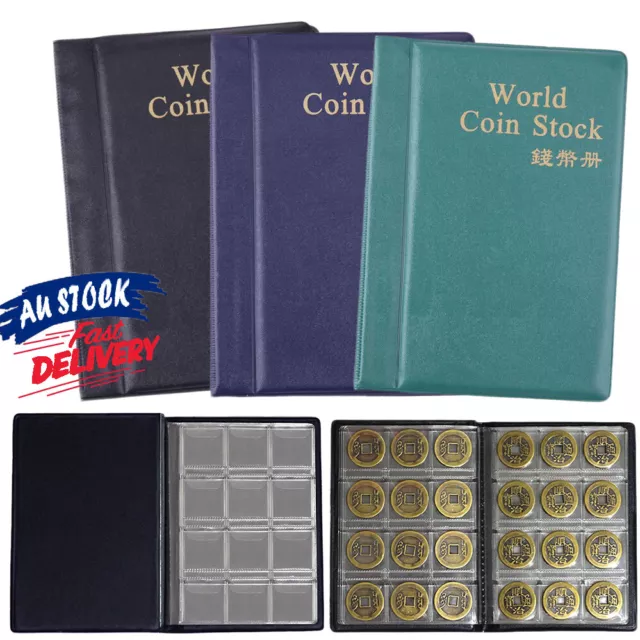 Red 120 Pockets Coin Collection Storage Book Album Money Holder Coins Folder