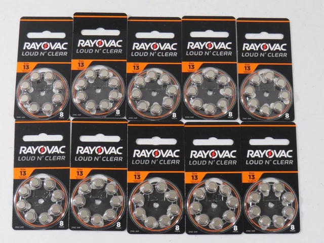 Baterías para audífonos transparentes talla 13 Rayovac hecho en EE. UU. enero 2025