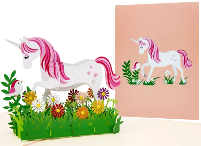 LIMAH® Einhorn Geburtstagskarte PopUp 3D