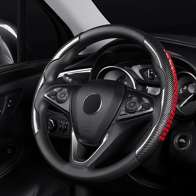 Car Anti-slip Silicone Steering Wheel Boost Cover Accessories Carbon Fiber ABS