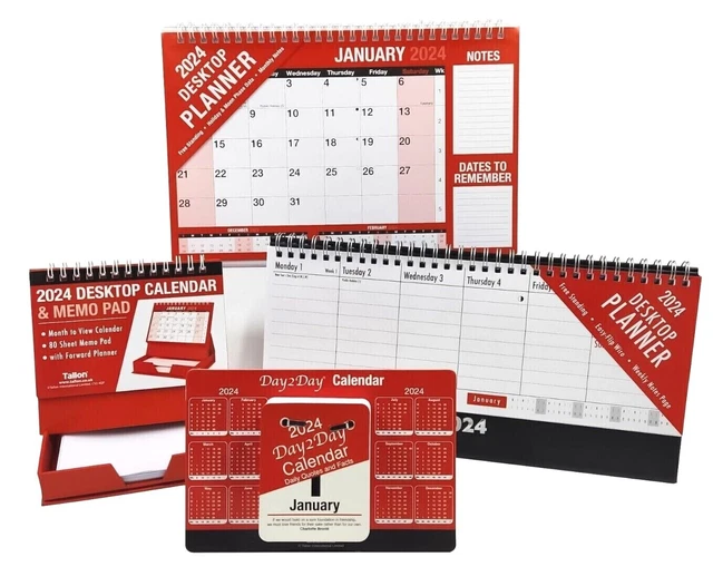 2024 FLIP WEEK Month Year To View Desk Top Stand Up Office Home Planner