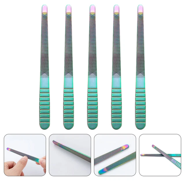 5 pz buffer lucidatura file manicure acciaio inox file per unghie