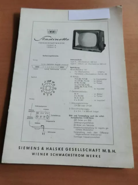 Reparatur-Anleitung Stadinette WSW Siemens Halske Wiener Schwachstrom Werke