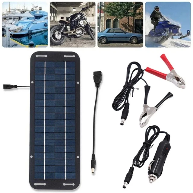 Portable 20W Solar Panel Kit 12V Battery Charger USB Car Van Caravan Boat Trickle