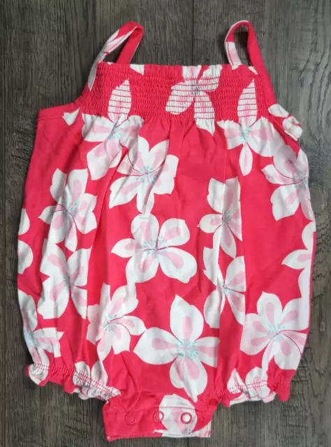 Baby Girl Nwot Carter's 3 Month Pink & White Floral Romper Outfit