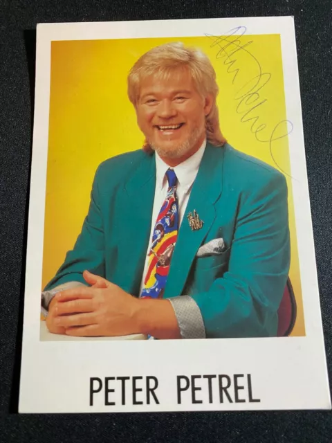 Hand signed Photo Of German TV Presenter Peter Petrel Autograph 6"x4"