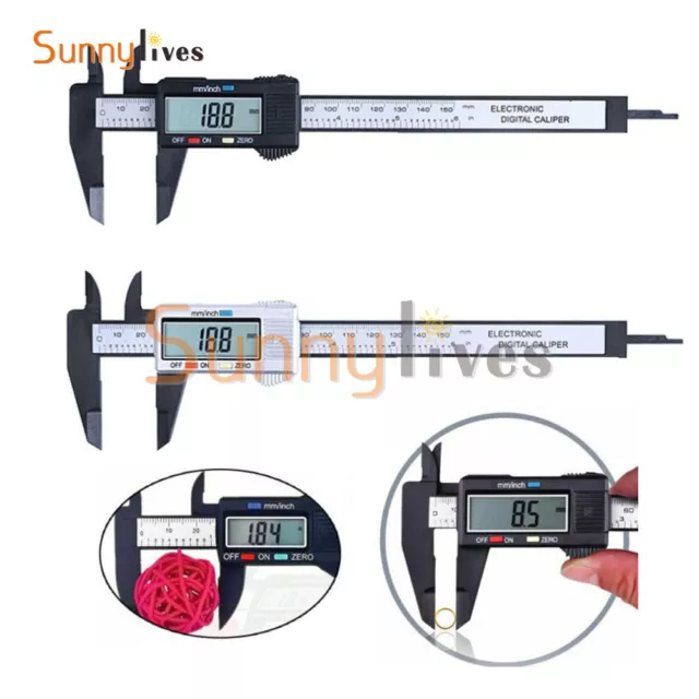 LCD Digital Electronic Carbon Fiber Vernier Caliper 150mm/6inch Gauge Micromet