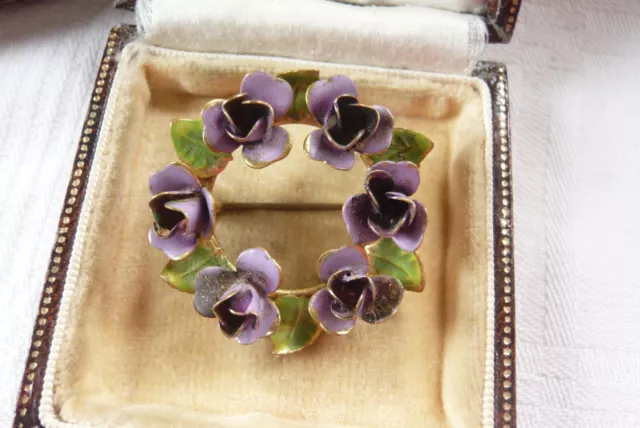Vintage Jewllery Violet Viola Suffragette Brooch Pin
