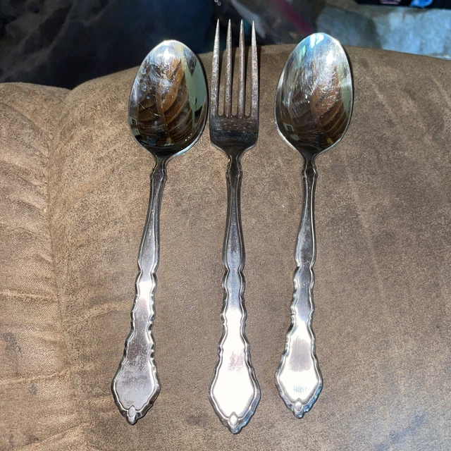 Oneida N SATINIQUE 2 Tablespoons And 1 Large Fork Community Stainless Silverware