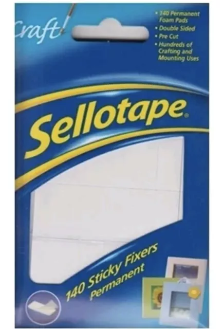 Fijadores pegajosos Sellotape 140 almohadillas de pegamento de espuma de doble cara artesanía permanente 25 mm