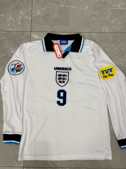 Fußball Trikot Jersey England 1996 9 Vintage Retro Shirt Home Away BAW