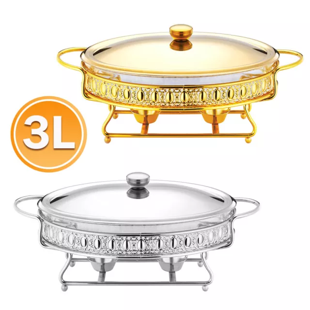 Silver/Gold Food Warmer Buffet Alcohol Stove Luxury Hotel Wedding Chafing Dish