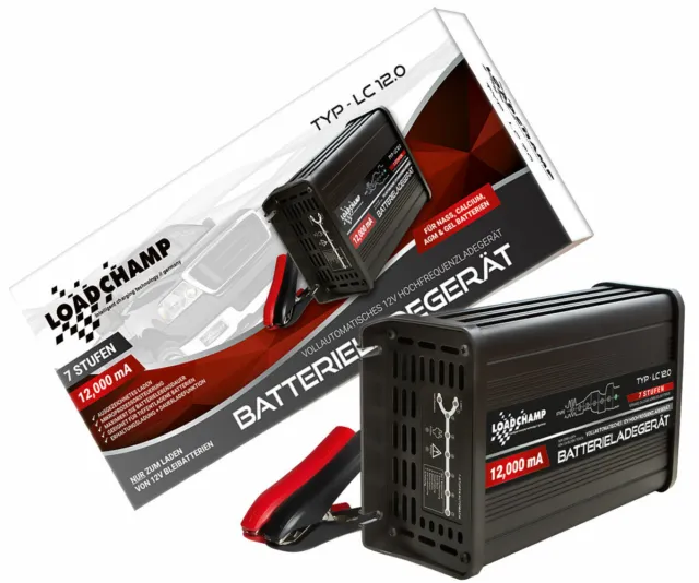 Loadchamp 12A automatisches Batterie Ladegerät AGM GEL CALCIUM Auto LKW Batterie